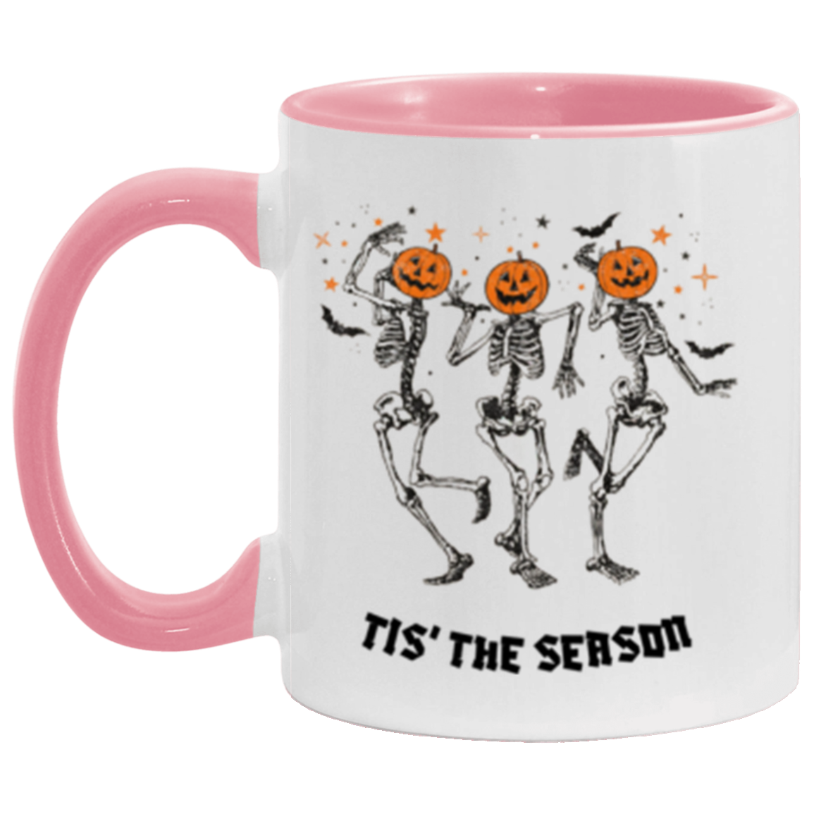 Halloween Coffee Mug, Pumpkin Head Mug, Gift For Halloween, Dancing Skeleton Mug, 11oz Accent Mug