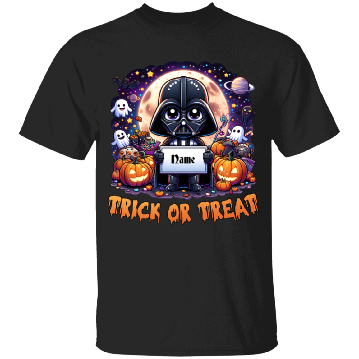 Personalized Halloween Cartoon "Trick or Treat" Youth T-Shirt