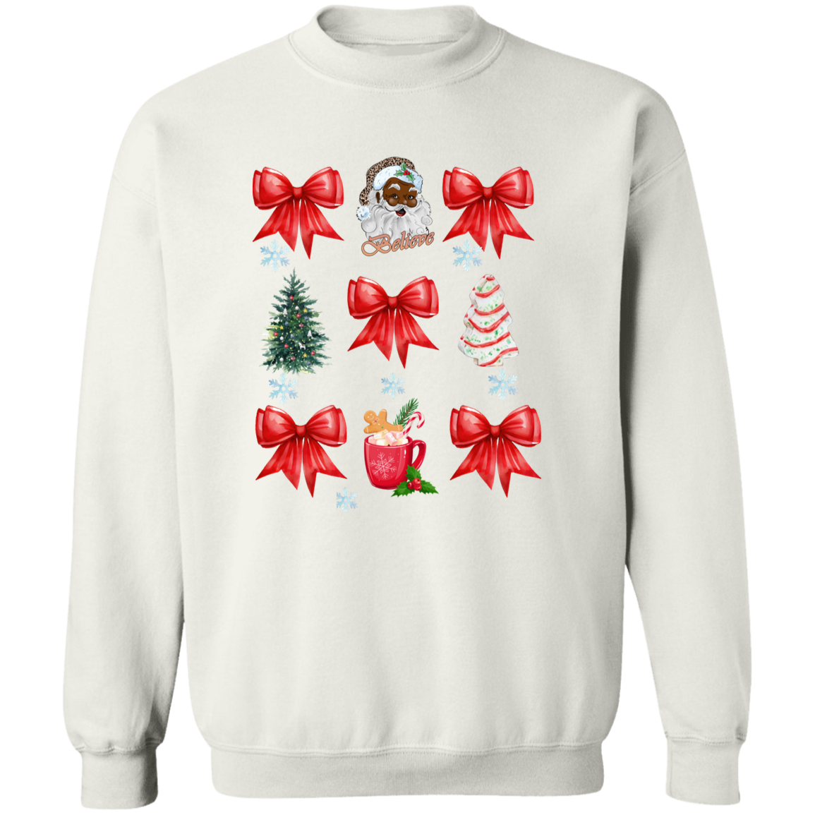 Coquette Bow Sweatshirt, Cute Red Ribbon Santa Sweatshirt!