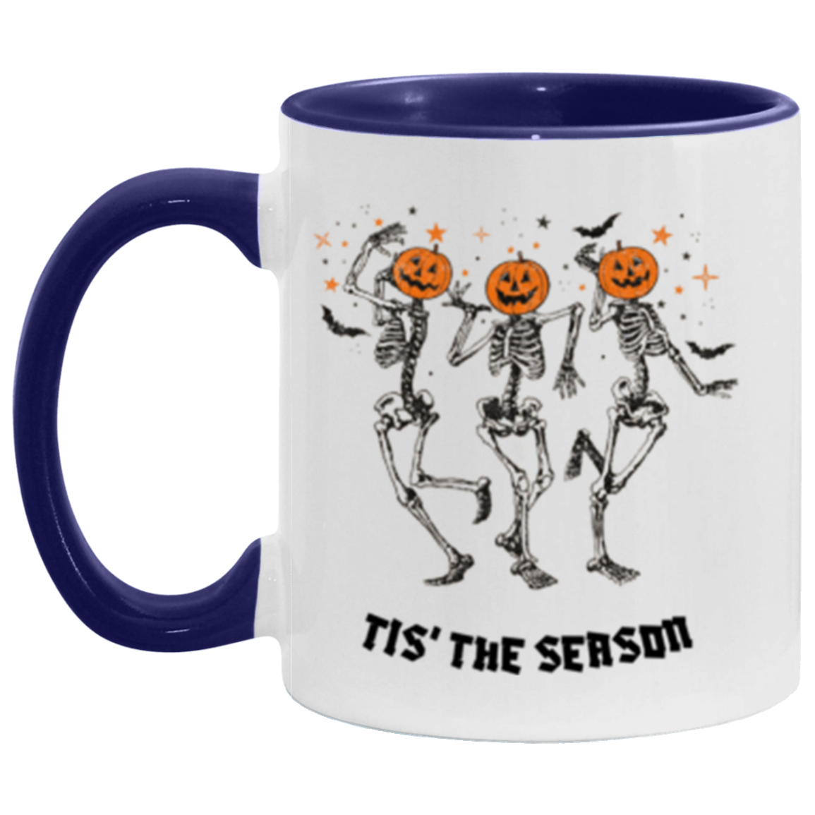 Halloween Coffee Mug, Pumpkin Head Mug, Gift For Halloween, Dancing Skeleton Mug, 11oz Accent Mug
