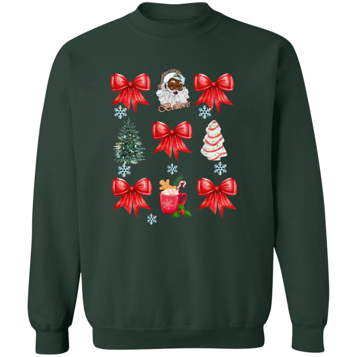 Coquette Bow Sweatshirt, Cute Red Ribbon Santa Sweatshirt!