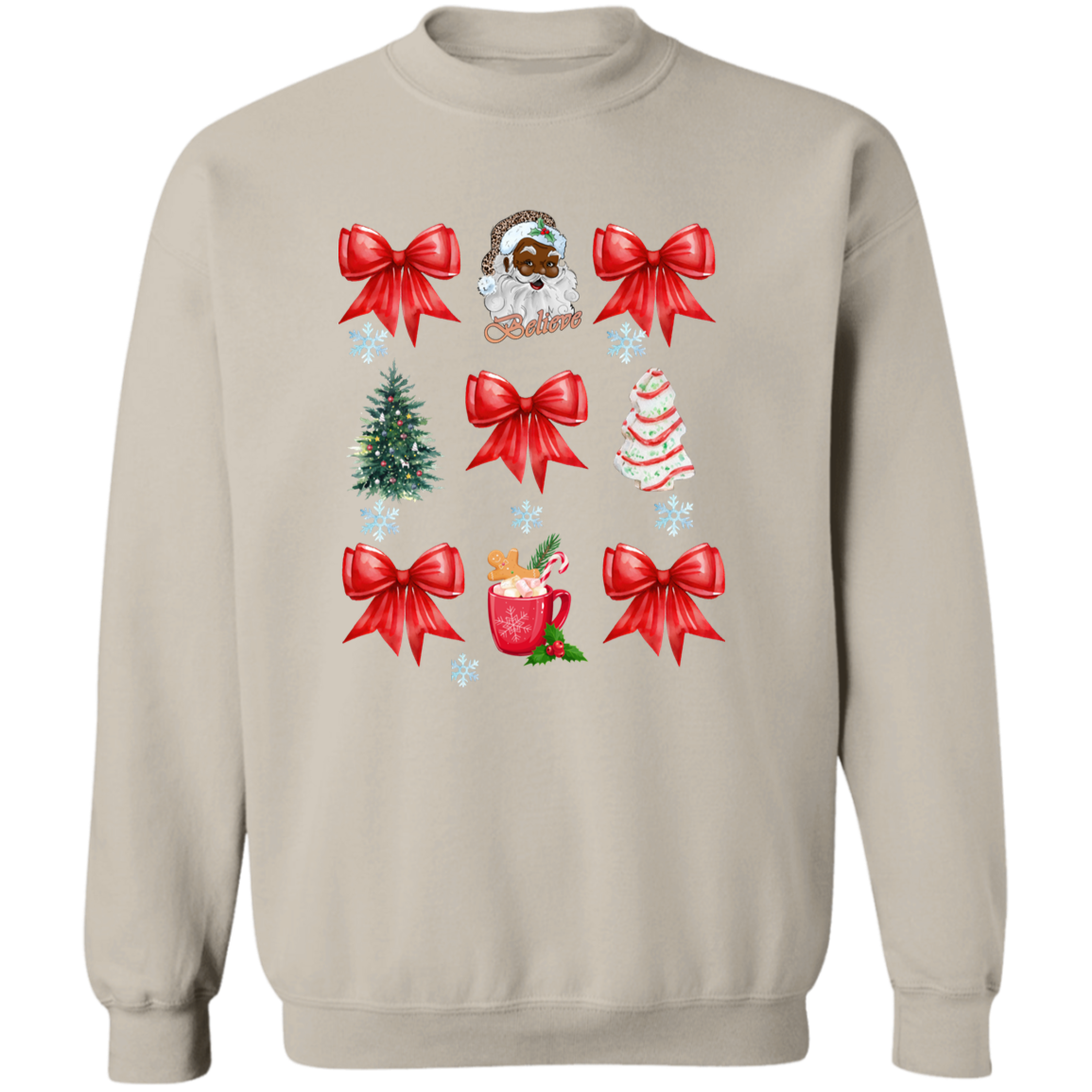 Coquette Bow Sweatshirt, Cute Red Ribbon Santa Sweatshirt!