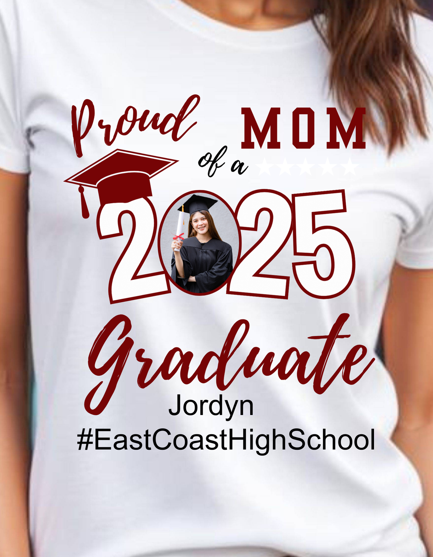 Proud Family T-Shirt, Personalized 2025 Grad Tees, 2025 Graduate Custom Photo Graduate Tee
