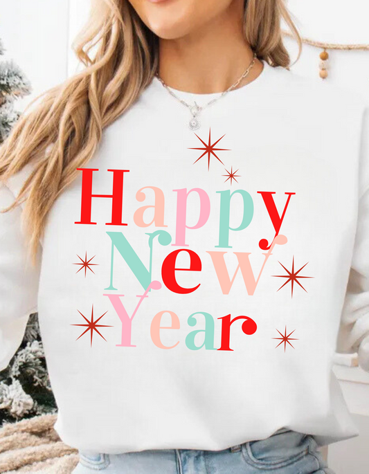 Holiday "Happy New Year" Pullover Sweatshirt