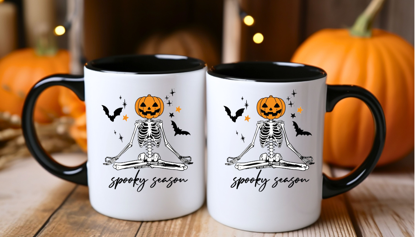Halloween Mug, Skeleton Mug, Funny Coffee Mug, 15oz Accent Mug