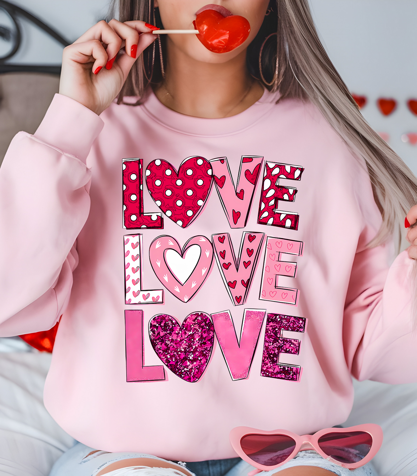 Valentine Season "LOVE" Pullover Sweatshirt for your Valentine!