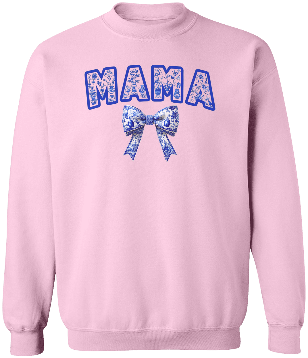 Mama Shirt, Cute Floral Mama Shirt, Blue Ribbon Shirt, Floral Mom Tee, Coquette