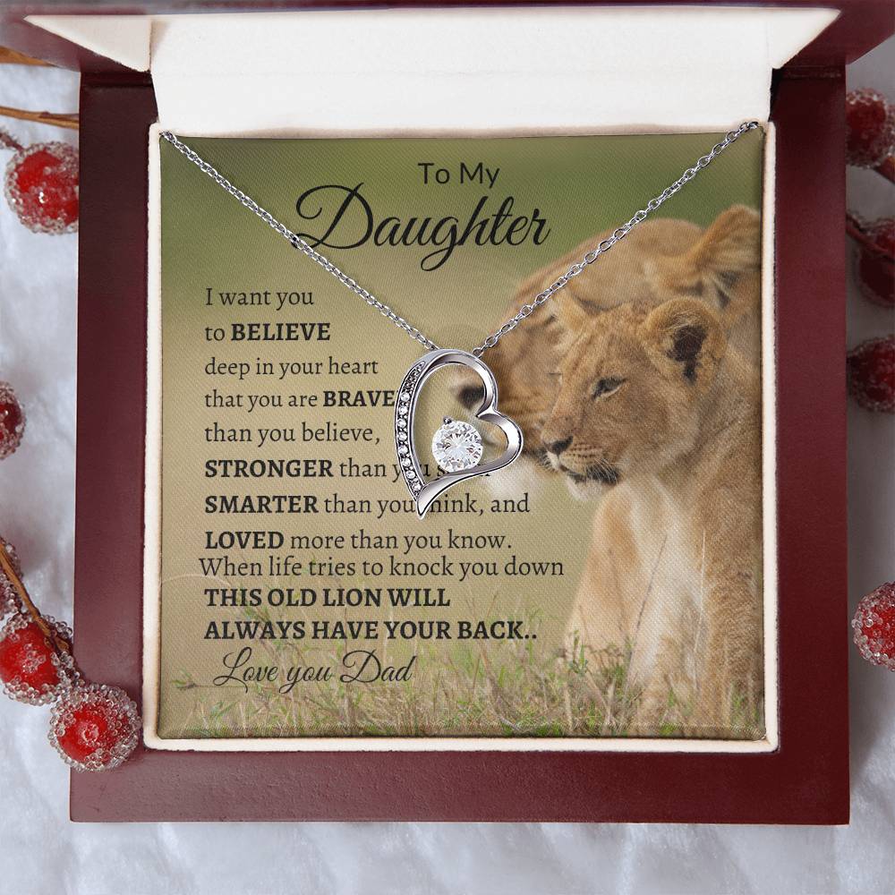 To My Daughter from Dad "Always have your Back" Forever Love Necklace
