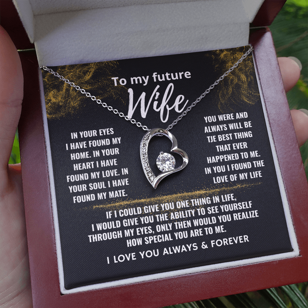 To My Future Wife "In Your Eyes I Found My Home" Love Knot Necklace