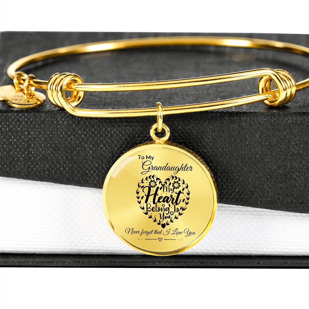 To My Granddaughter "My Heart Belong To You" Circle Bangle