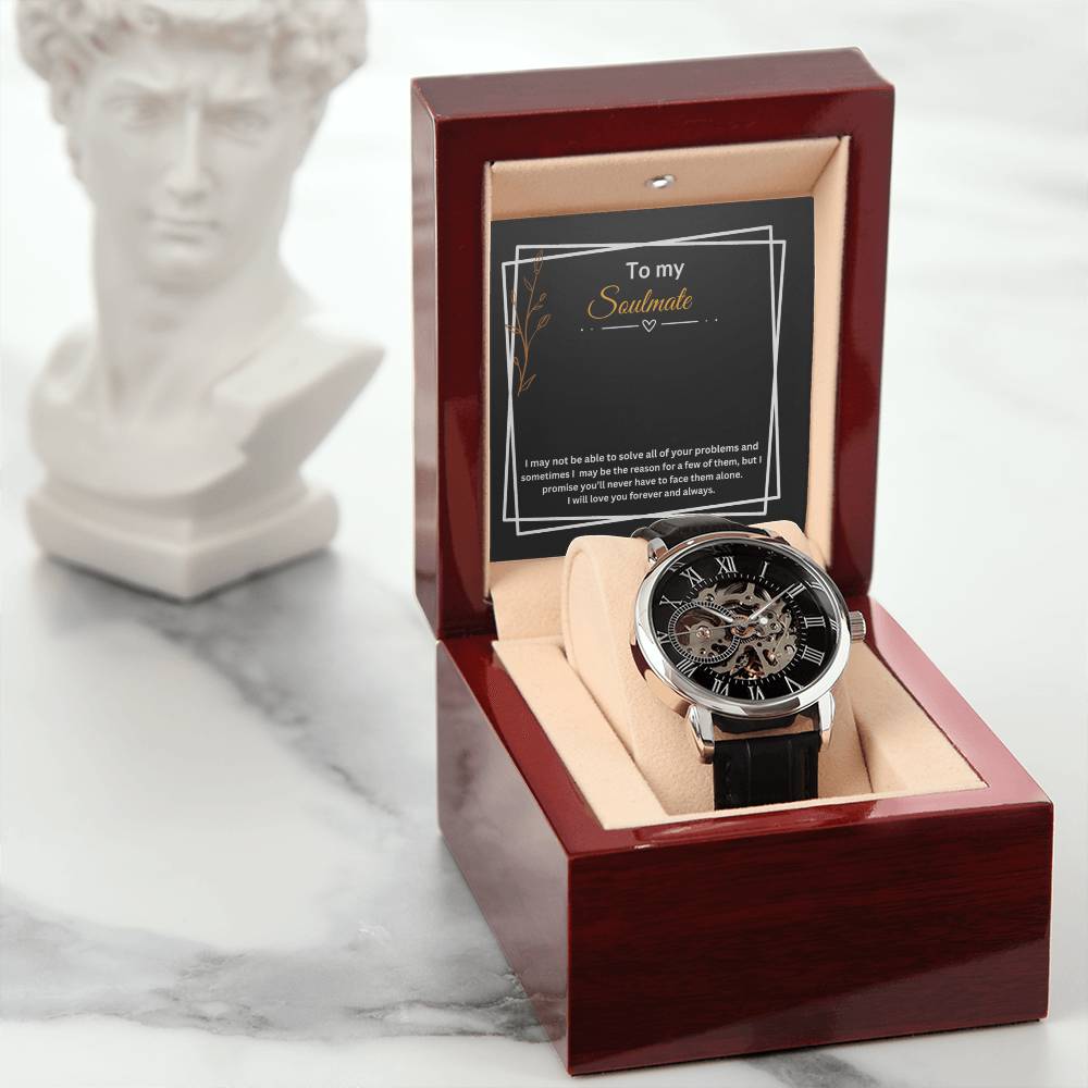 To My Soulmate "Promise" Men's Openwork Watch