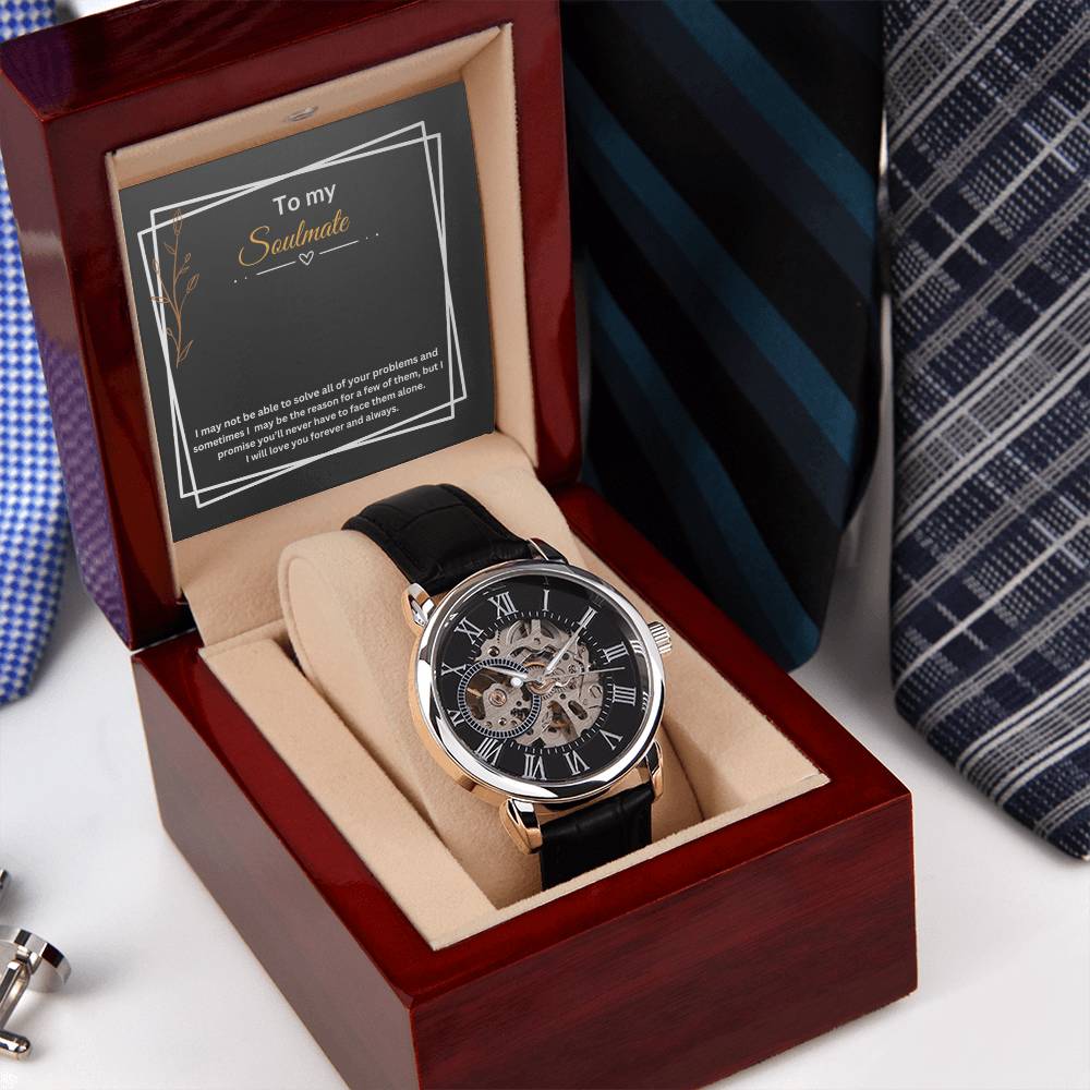 To My Soulmate "Promise" Men's Openwork Watch