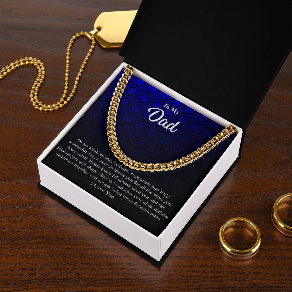 To My Dad "I Love You" Cuban Link Chain Necklace