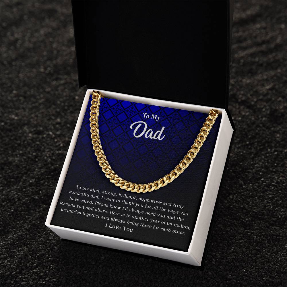 To My Dad "I Love You" Cuban Link Chain Necklace