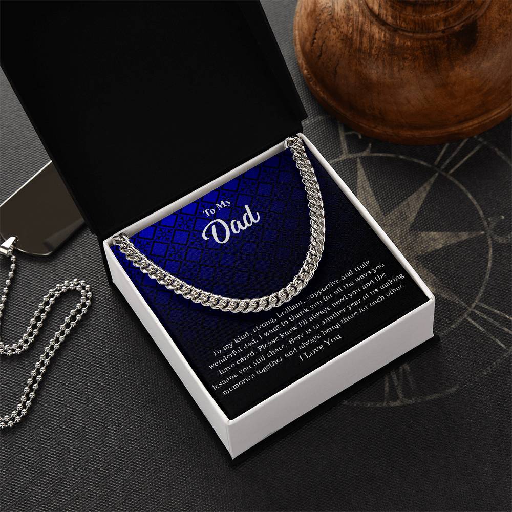 To My Dad "I Love You" Cuban Link Chain Necklace