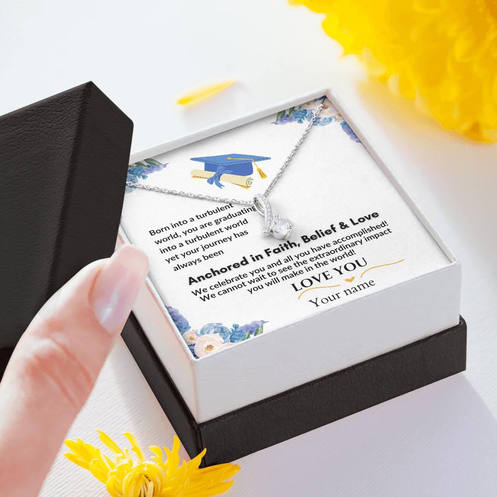 Gift for Graduation "Faith, Belief & Love" Alluring Beauty Necklace