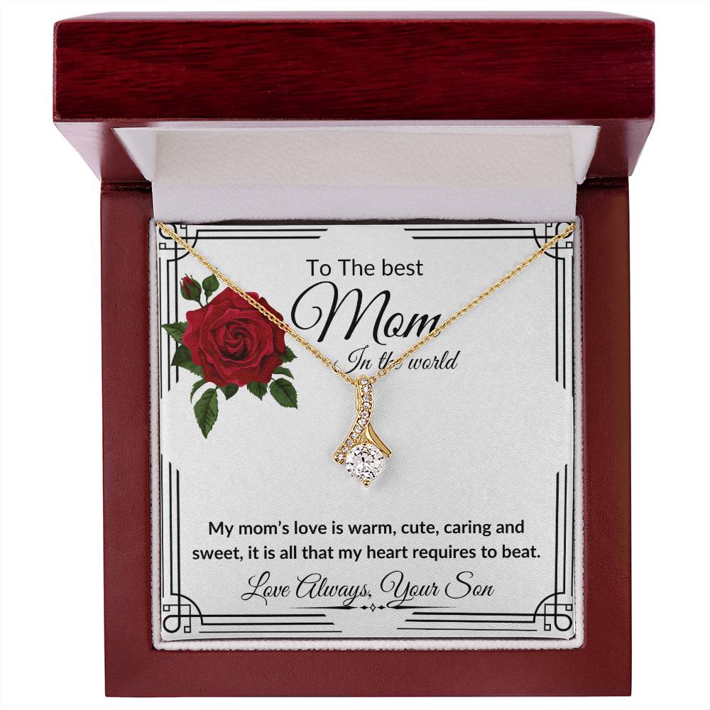To My Mom from Son "The Best Mom" Alluring Beauty Necklace