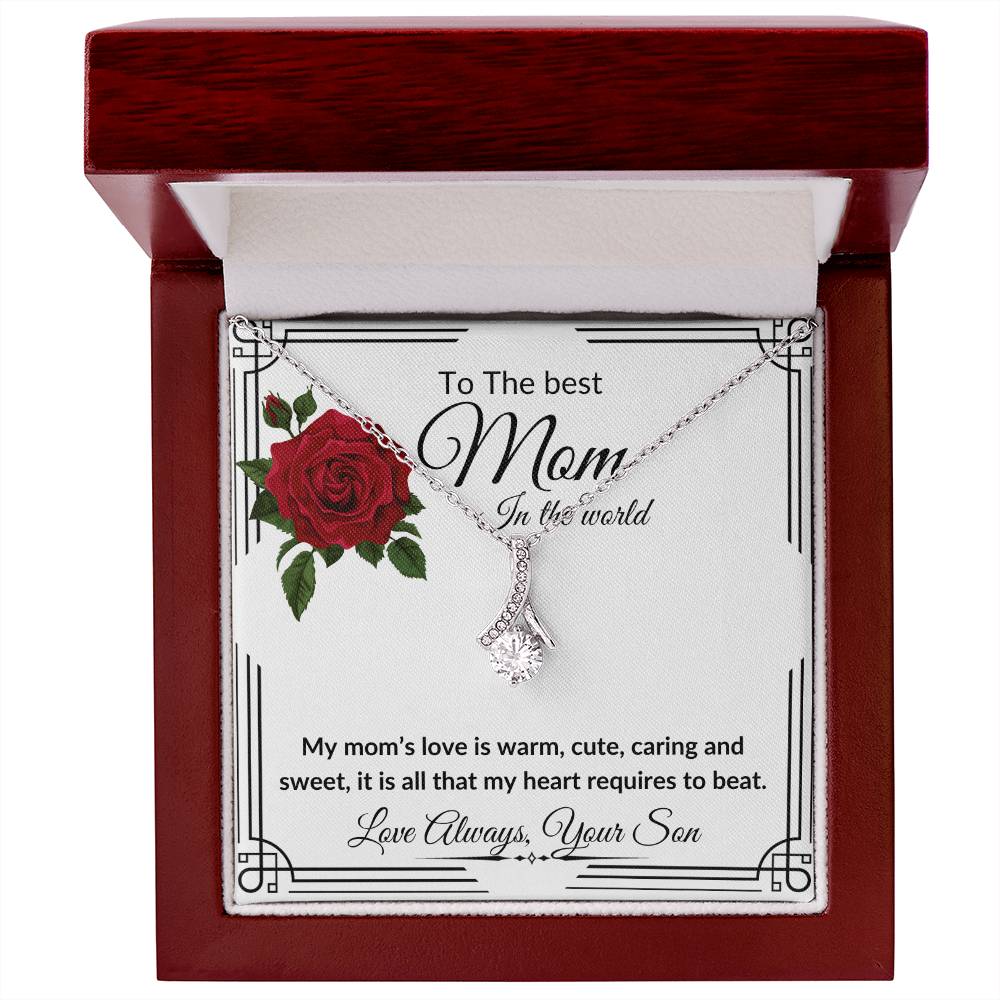 To My Mom from Son "The Best Mom" Alluring Beauty Necklace