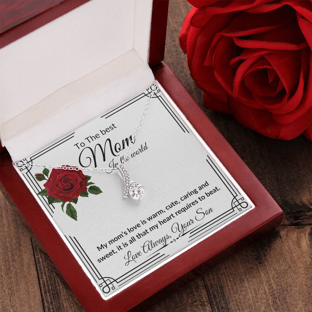 To My Mom from Son "The Best Mom" Alluring Beauty Necklace