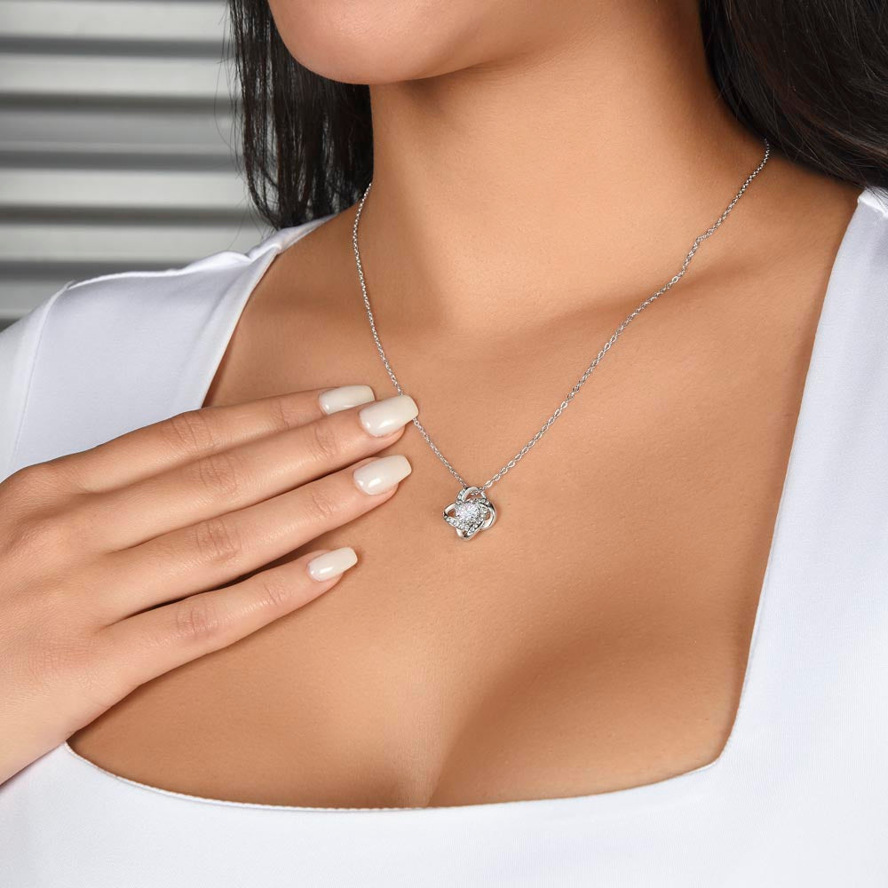 To My Wife "I Can't Live Without You" Love Knot Necklace