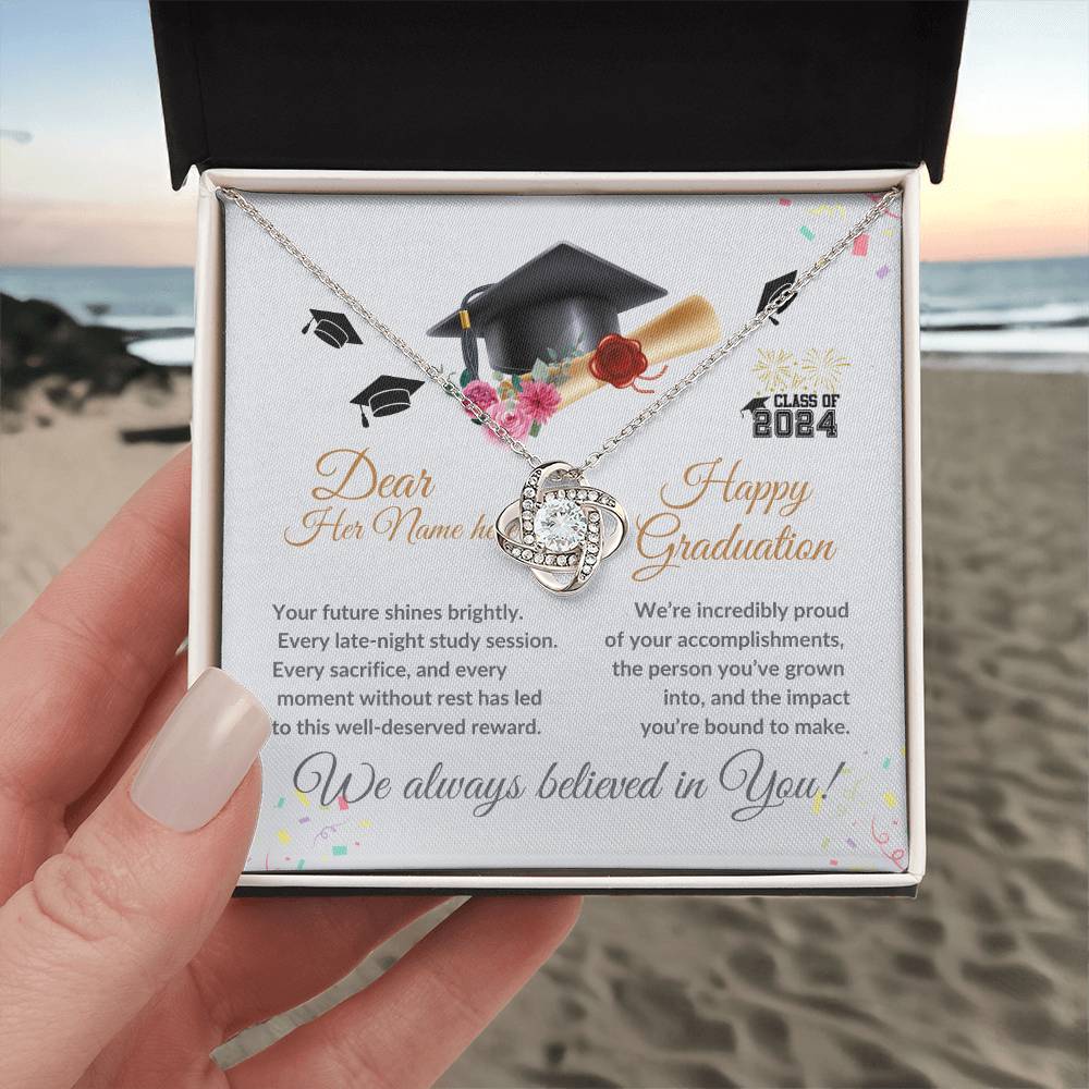 To my Daughter, Graduation Gift "Love Knot Necklace"