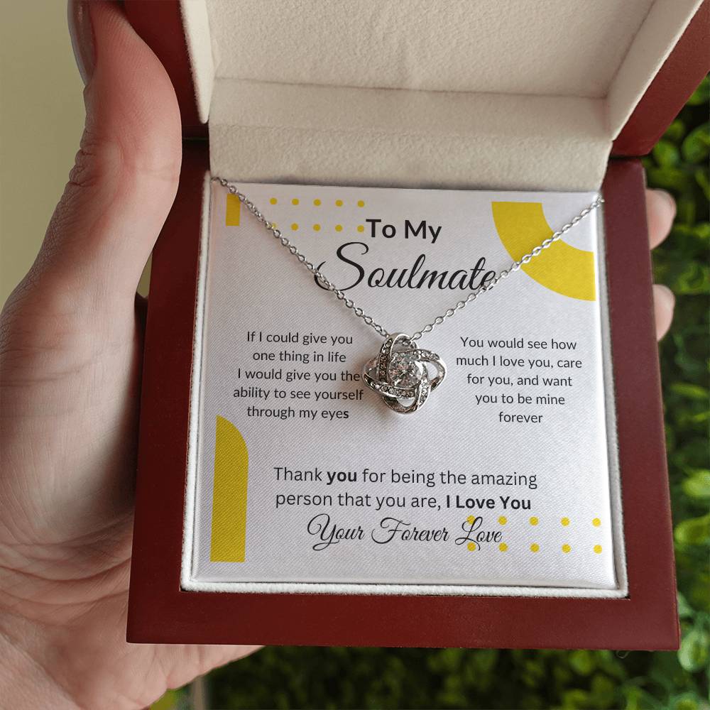 To My Soulmate "You are Amazing" Love Knot Necklace