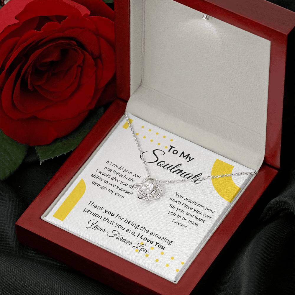To My Soulmate "You are Amazing" Love Knot Necklace