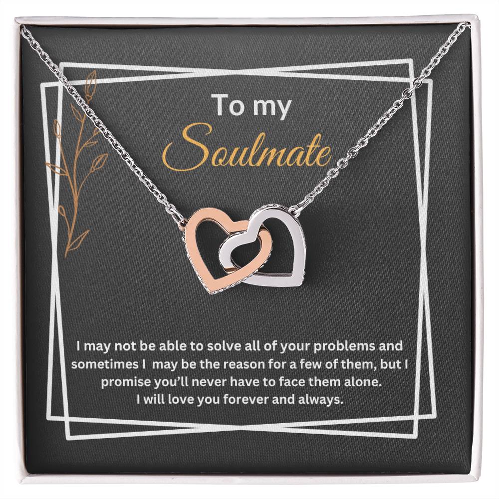 To My Soulmate "Promise" Interlocking Hearts Necklace