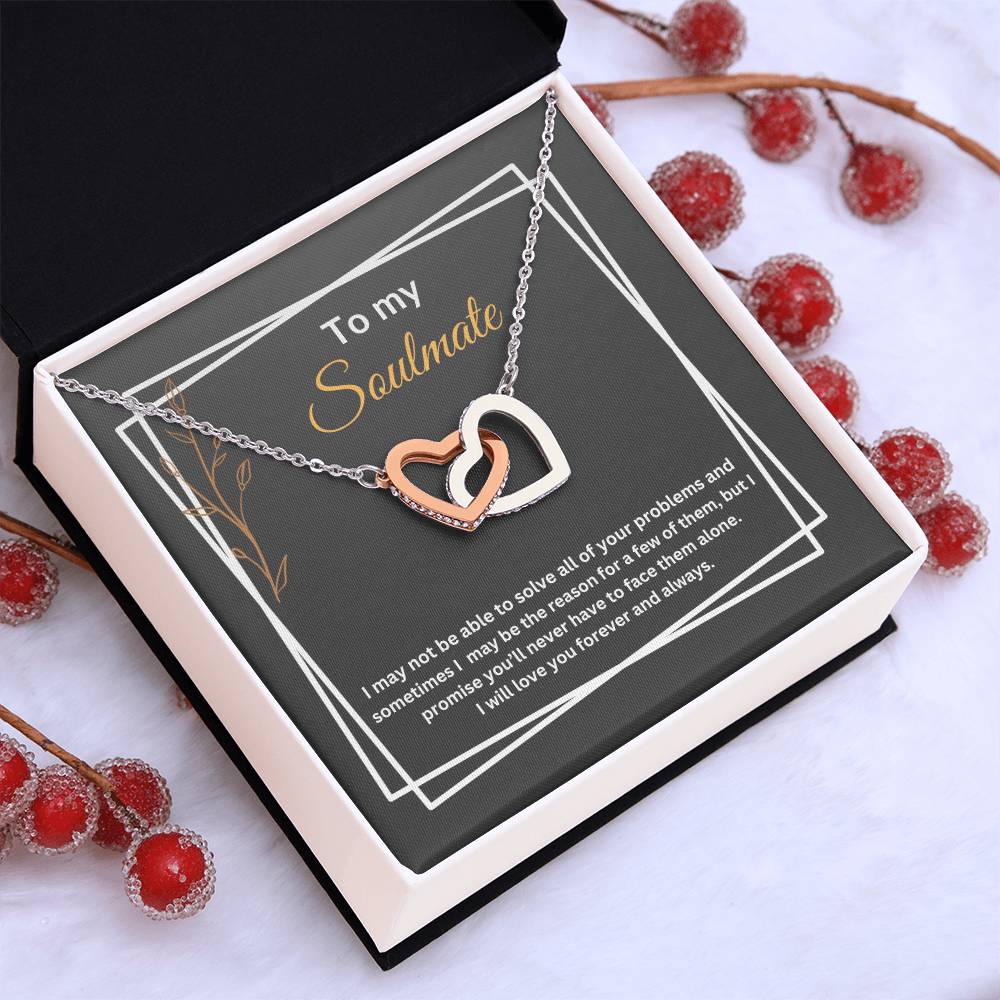 To My Soulmate "Promise" Interlocking Hearts Necklace
