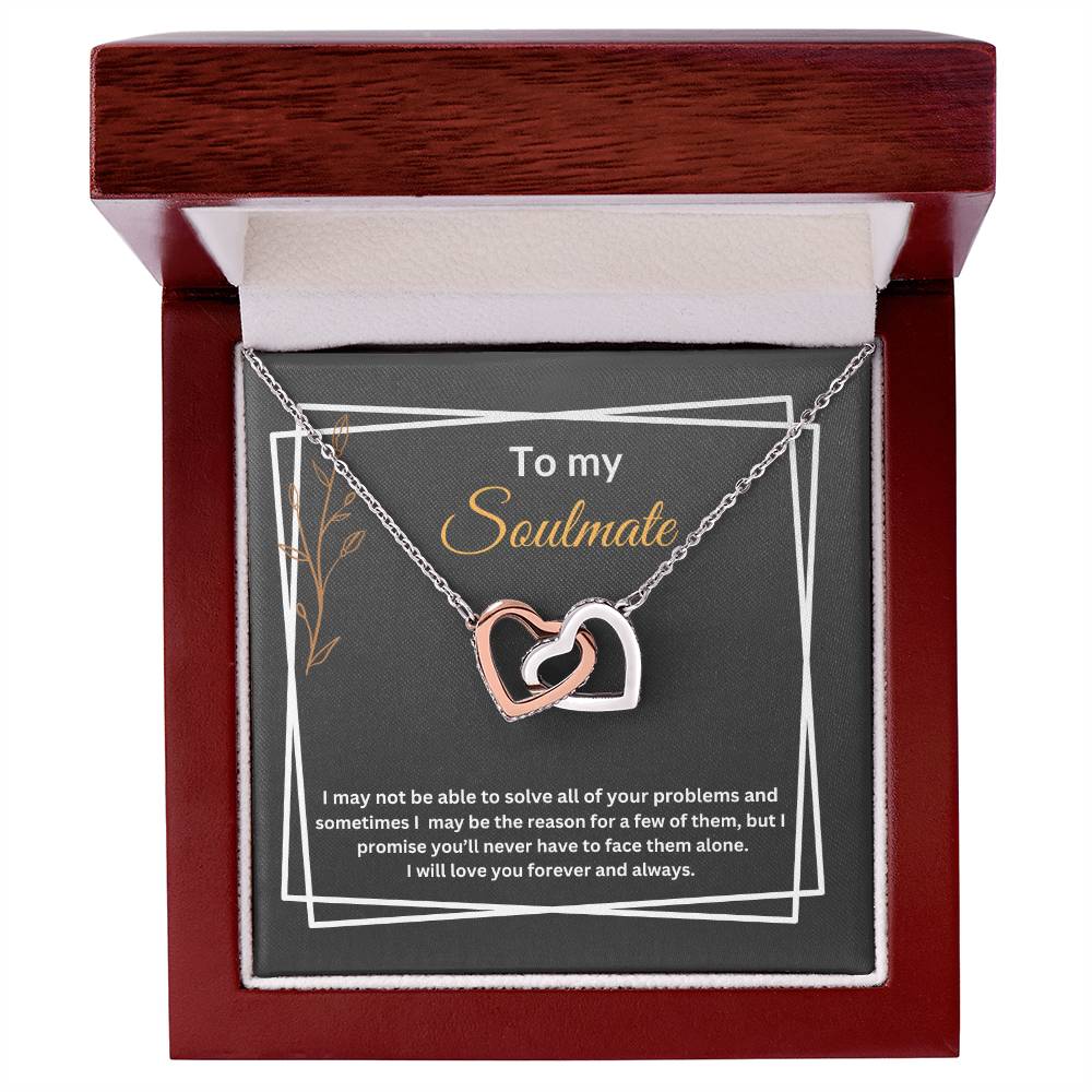 To My Soulmate "Promise" Interlocking Hearts Necklace