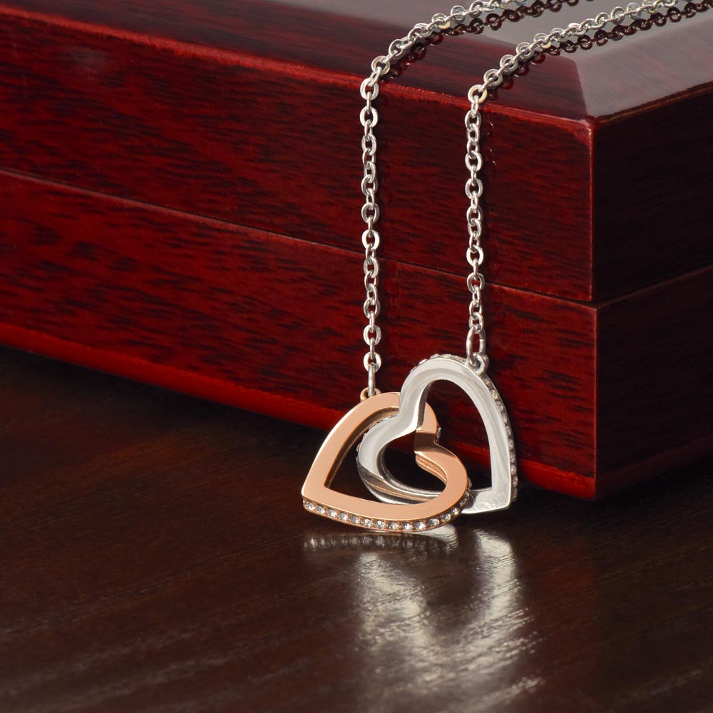 To My Mom from Daughter "Thank you for Life Lessons" Interlocking Heart Necklace