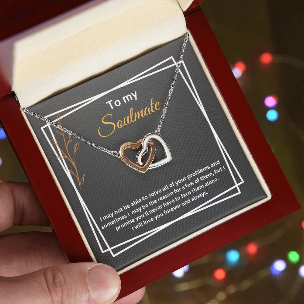 To My Soulmate "Promise" Interlocking Hearts Necklace