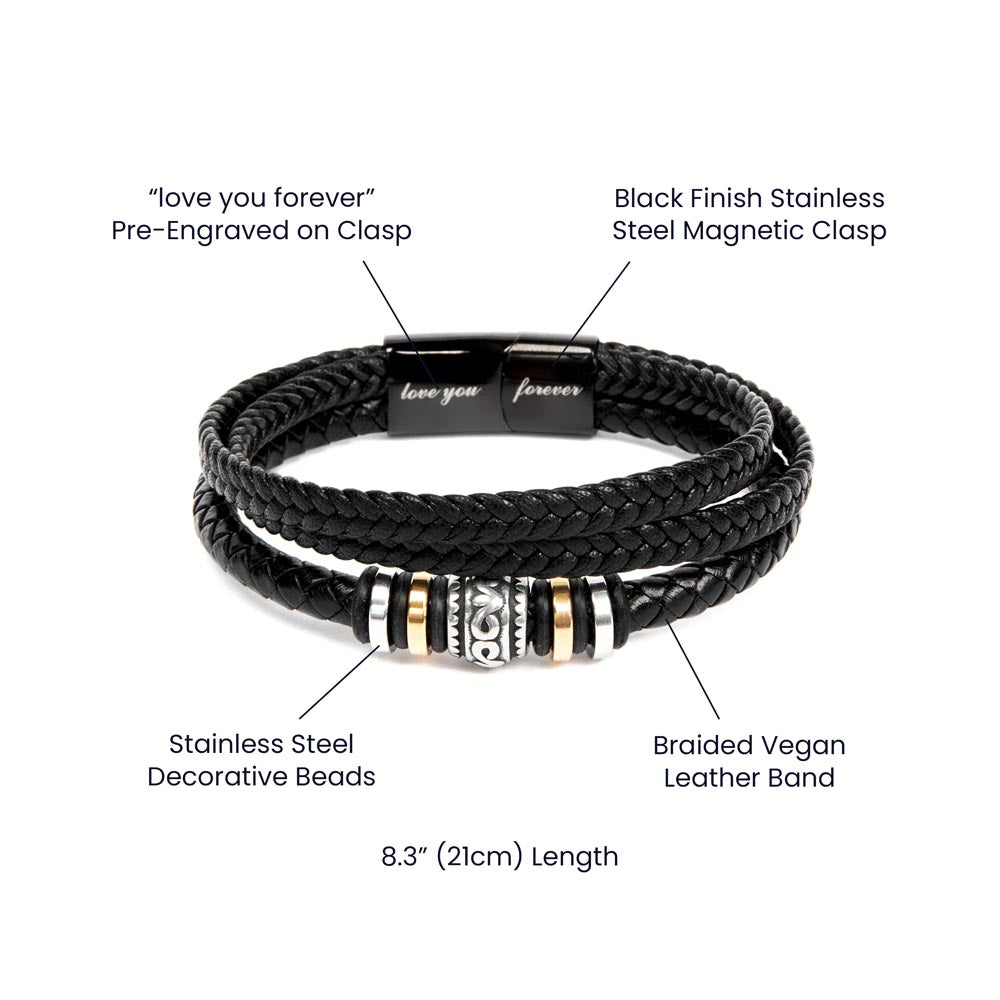 To My Husband "Thank You" Love You Forever Bracelet