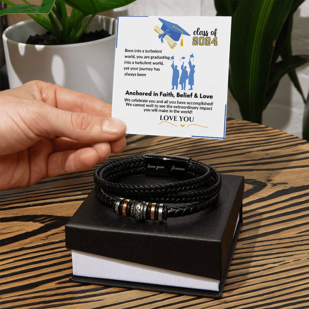 To My Son Graduation Gift "We celebrate You" Love you Forever Bracelet"