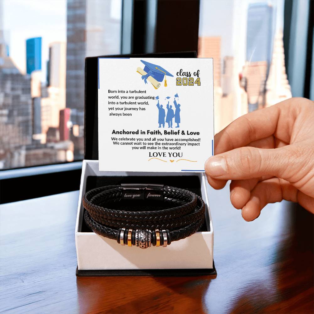 To My Son Graduation Gift "We celebrate You" Love you Forever Bracelet"
