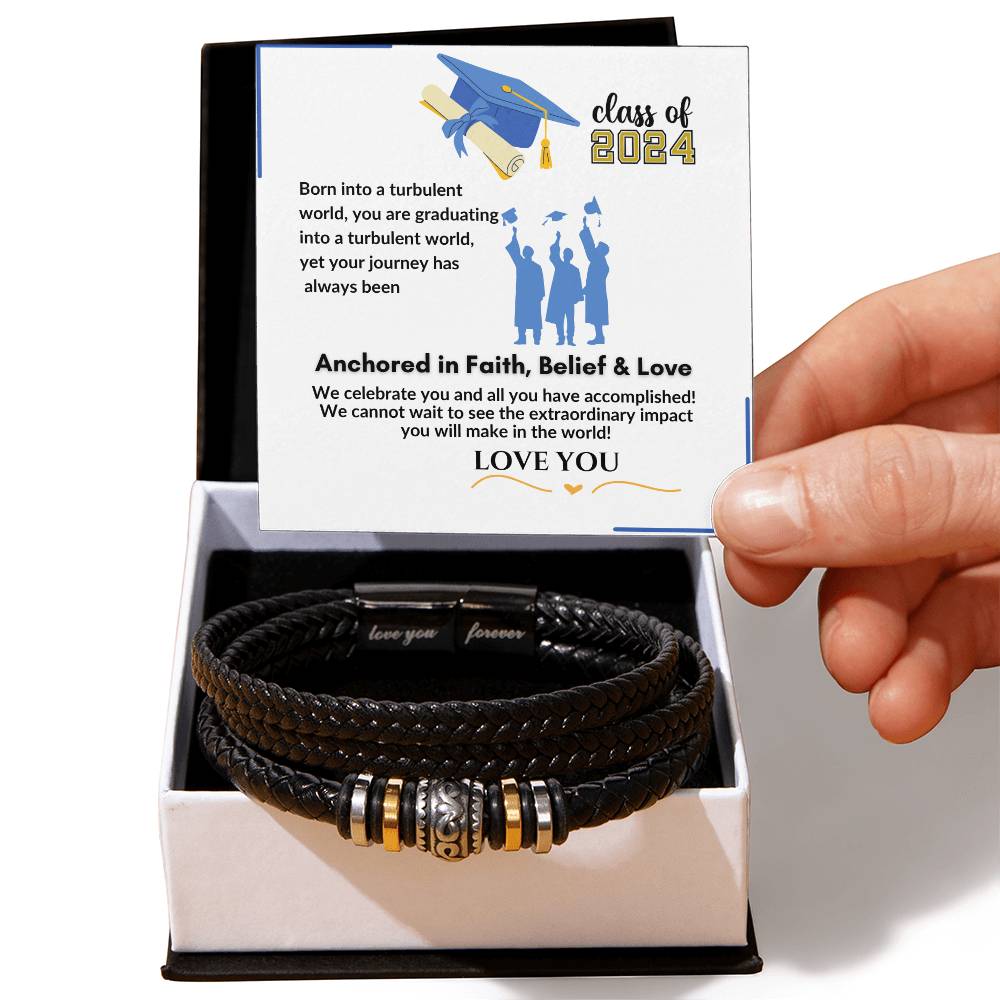 To My Son Graduation Gift "We celebrate You" Love you Forever Bracelet"