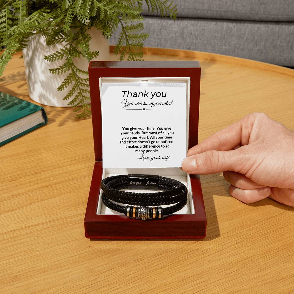 To My Husband "Thank You" Love You Forever Bracelet