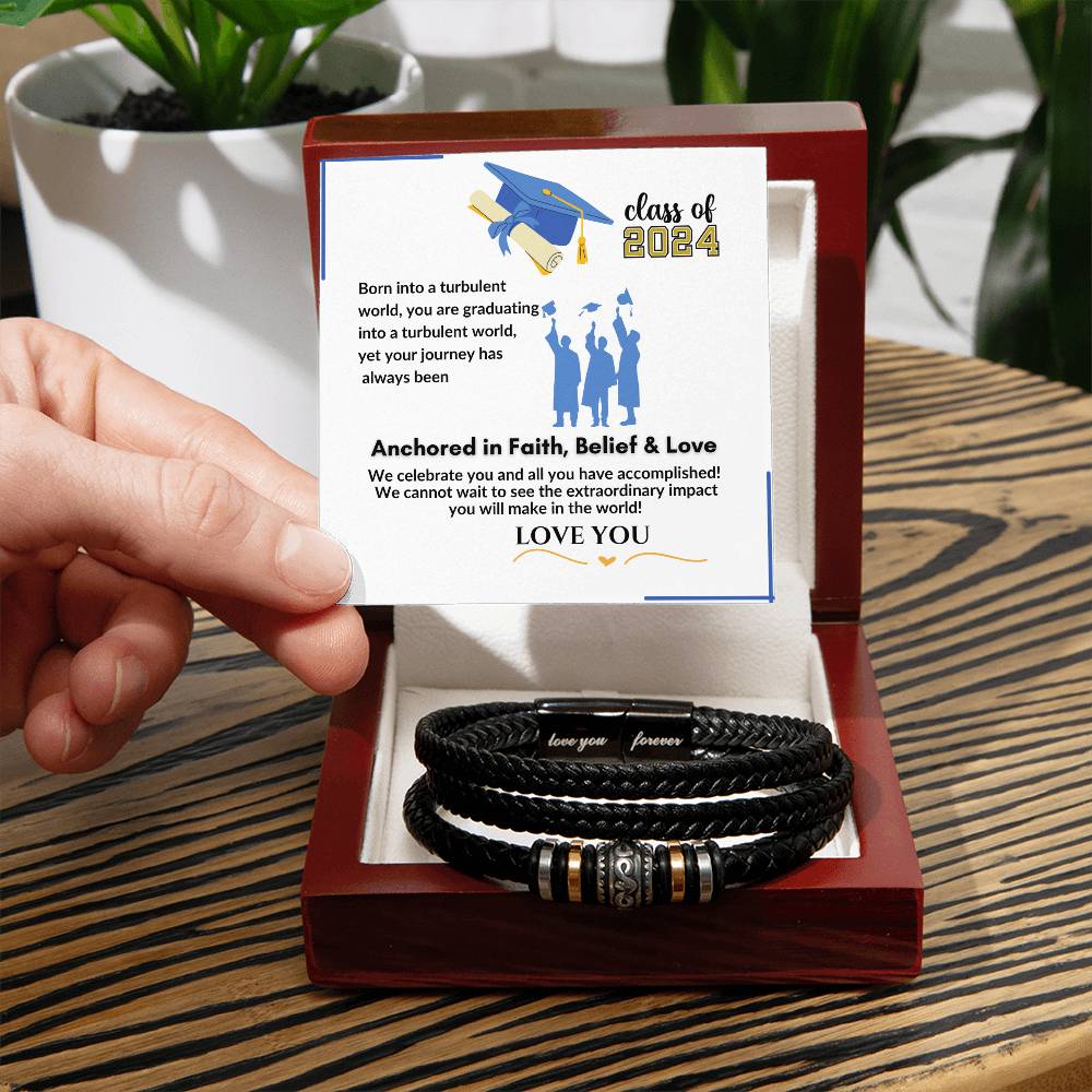 To My Son Graduation Gift "We celebrate You" Love you Forever Bracelet"