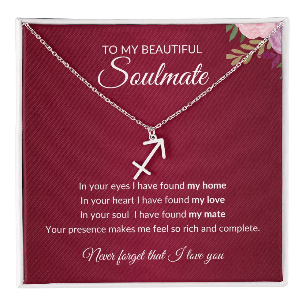 To My Soulmate "I have found my Love" Zodiac Symbol Necklace
