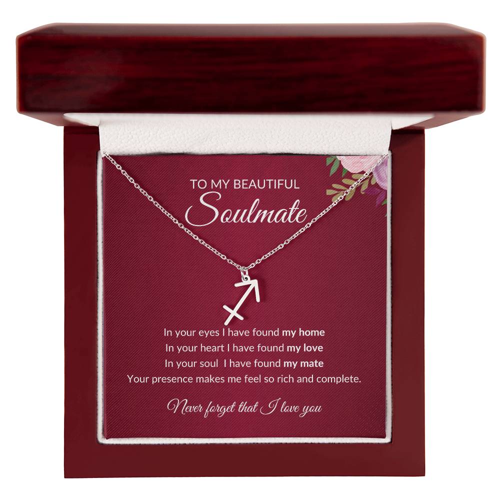 To My Soulmate "I have found my Love" Zodiac Symbol Necklace