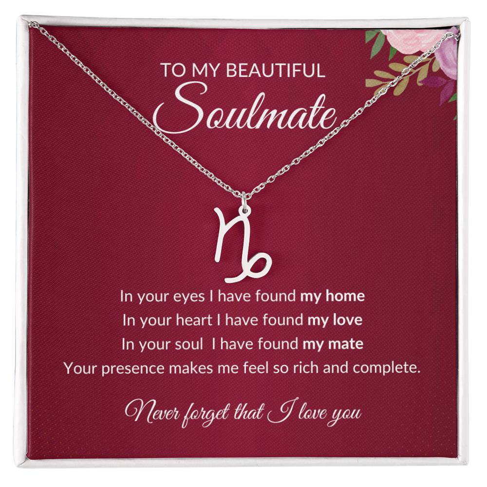 To My Soulmate "I have found my Love" Zodiac Symbol Necklace