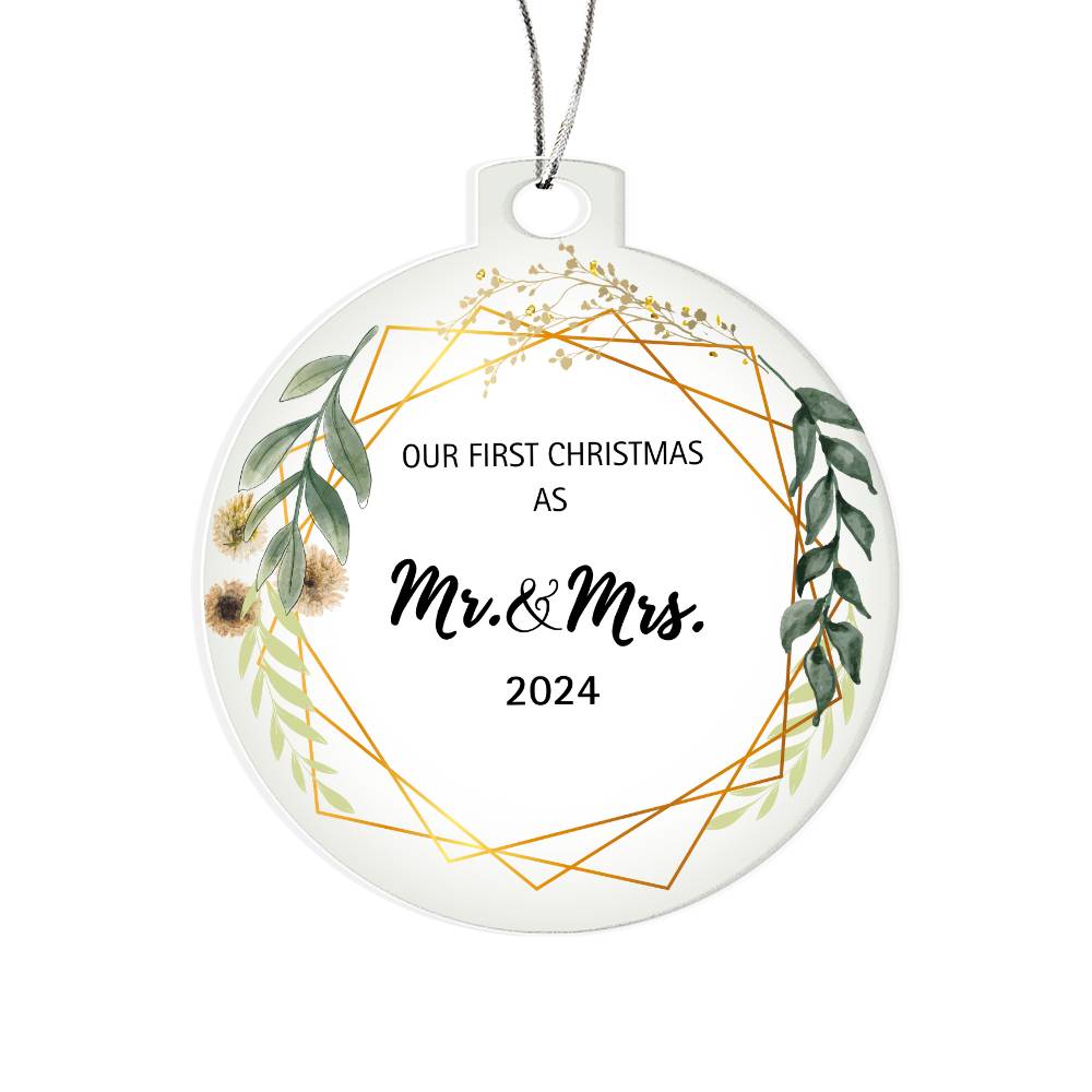 Mr. & Mrs. First Christmas Acrylic Ornament