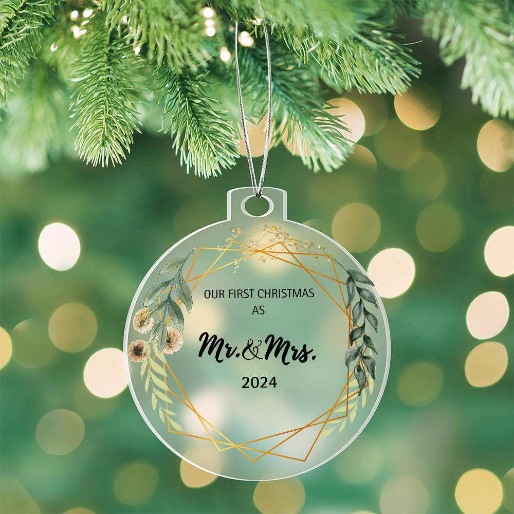 Mr. & Mrs. First Christmas Acrylic Ornament