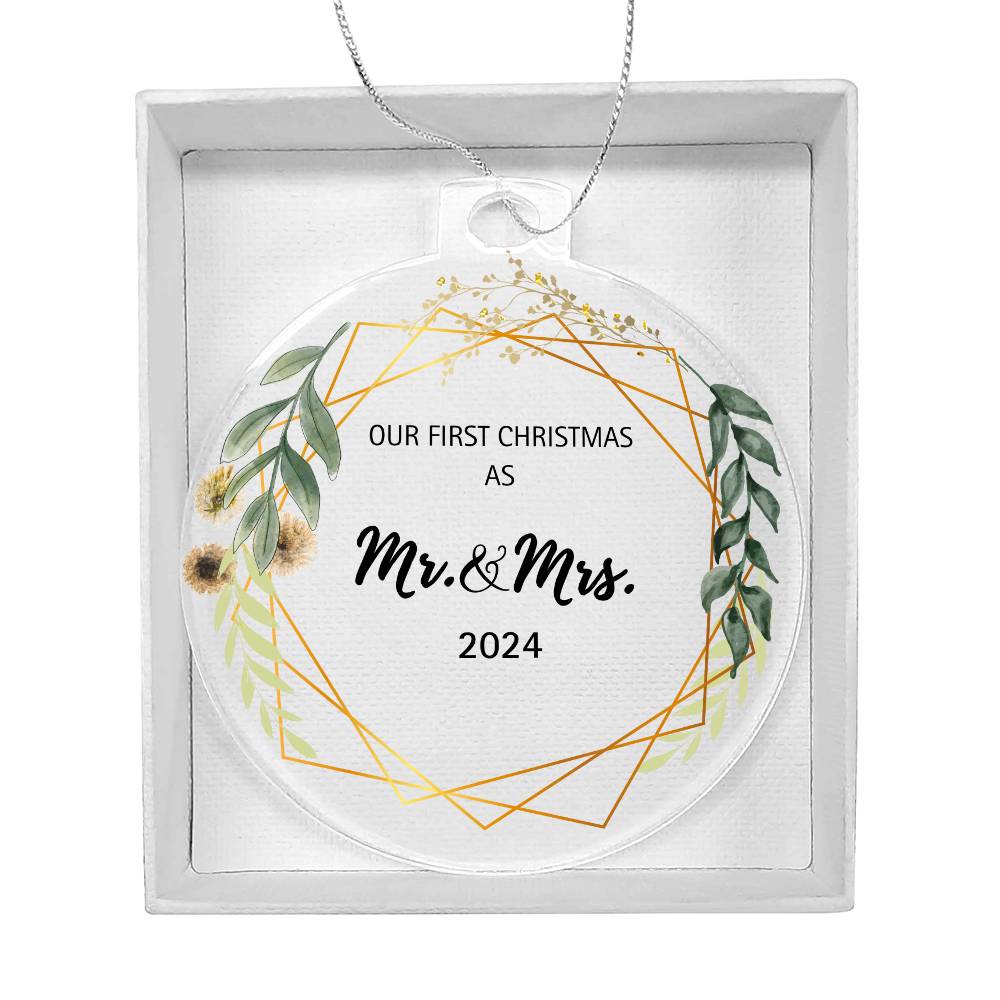 Mr. & Mrs. First Christmas Acrylic Ornament