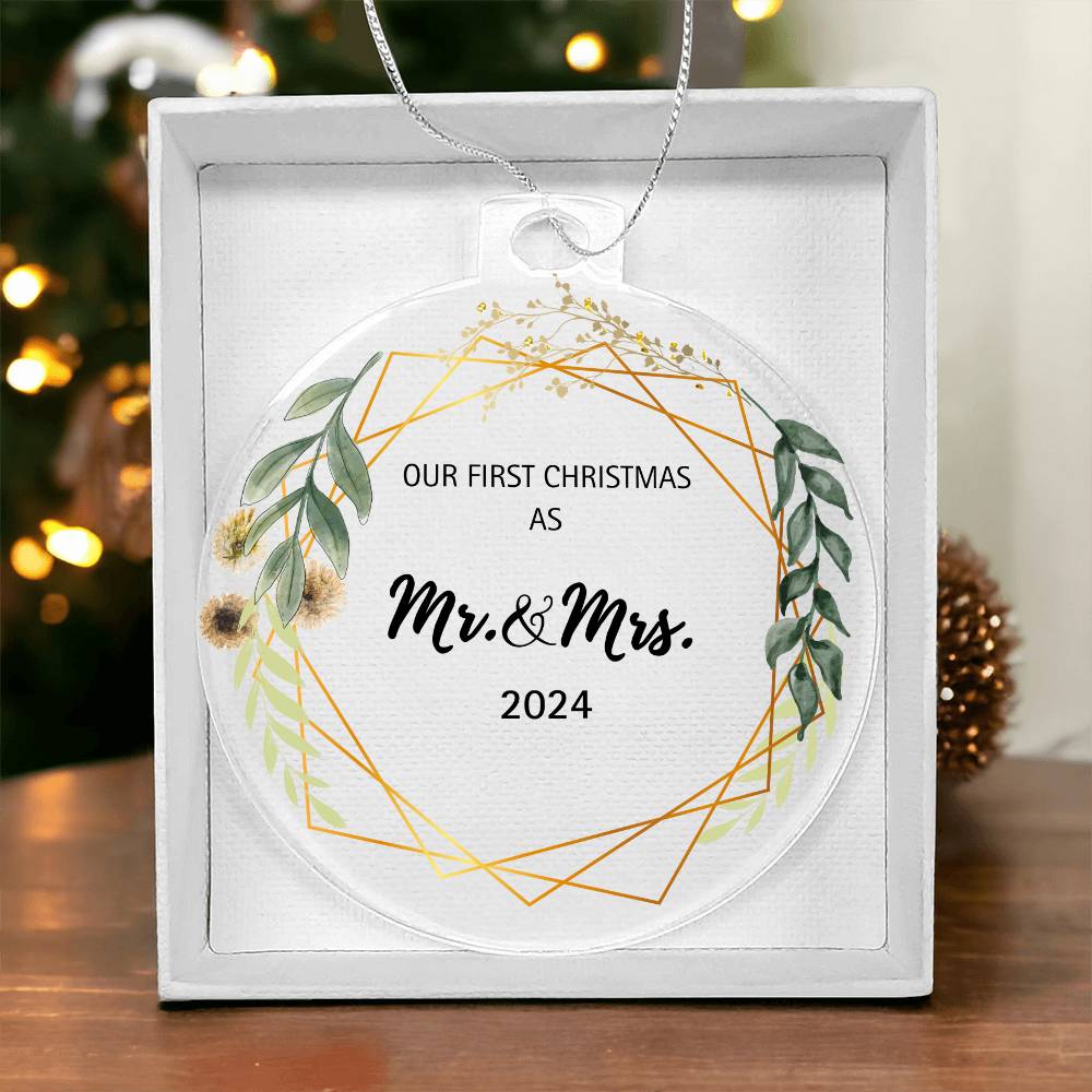 Mr. & Mrs. First Christmas Acrylic Ornament
