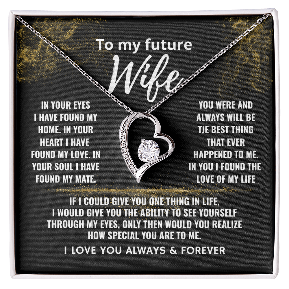 To My Future Wife "In Your Eyes I Found My Home" Love Knot Necklace