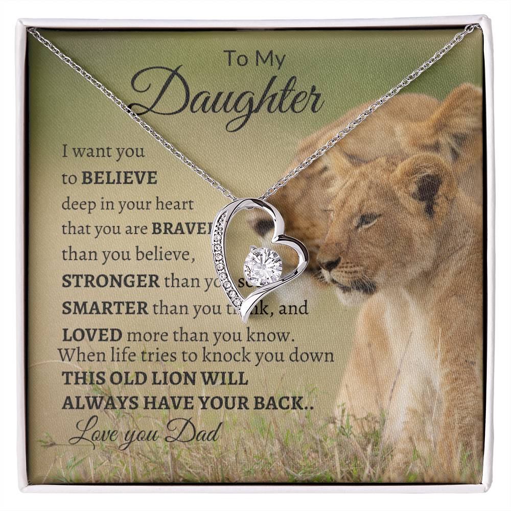 To My Daughter from Dad "Always have your Back" Forever Love Necklace