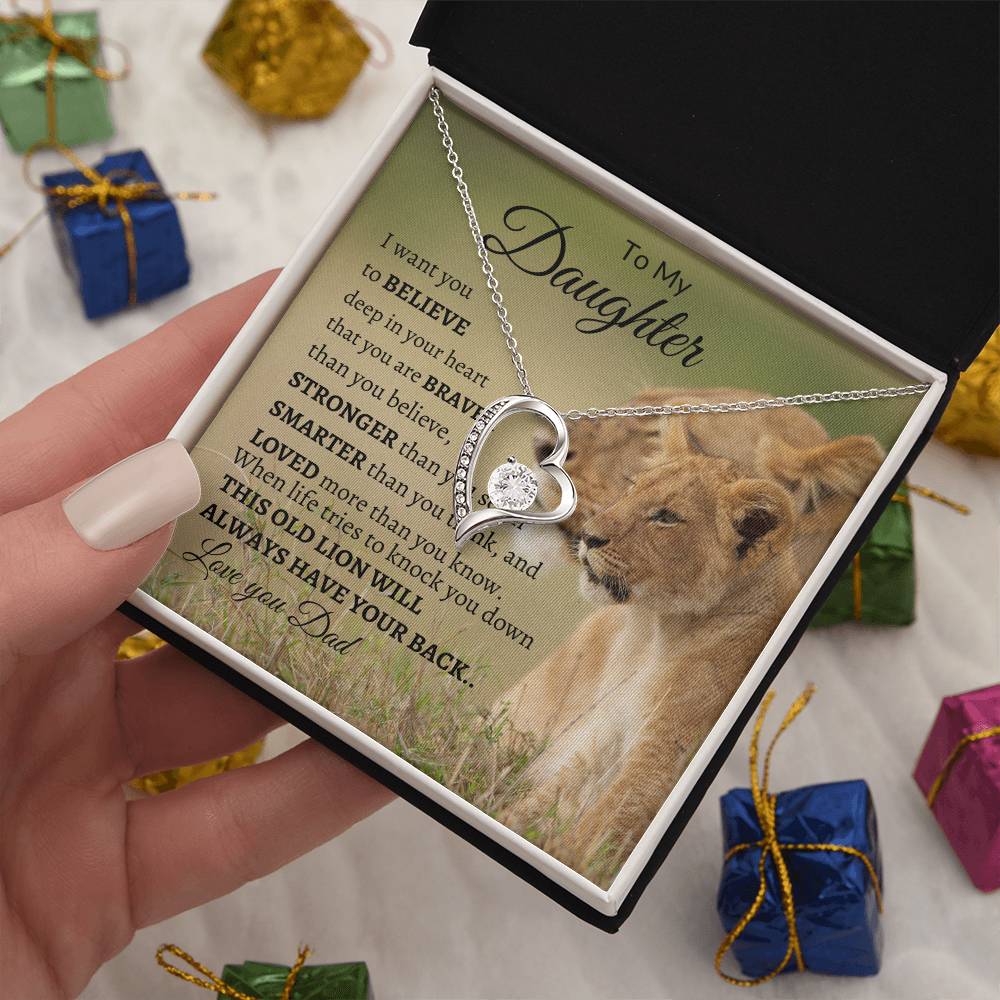 To My Daughter from Dad "Always have your Back" Forever Love Necklace