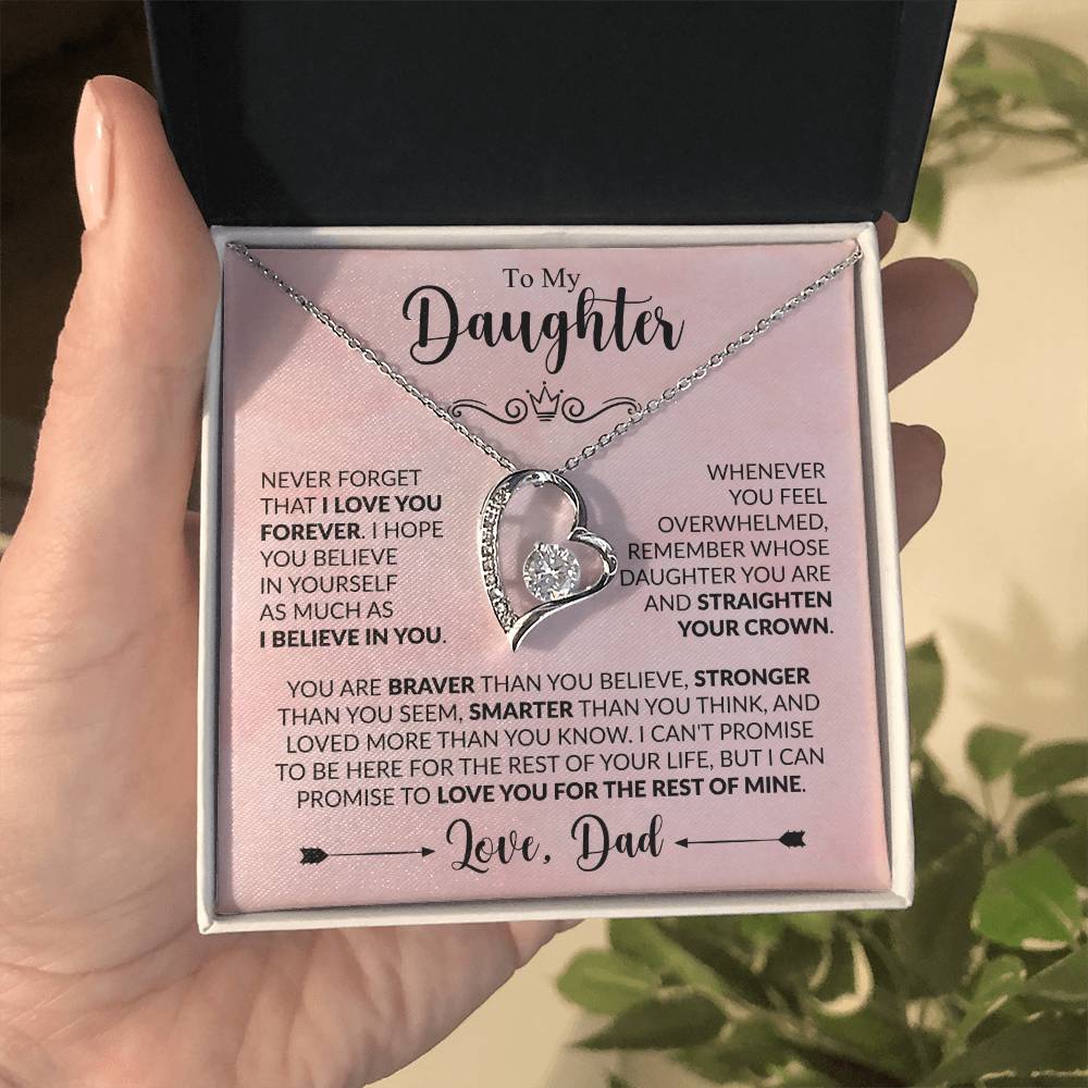 To My Daughter "Love You For the Rest Of Mine" Forever Love Necklace