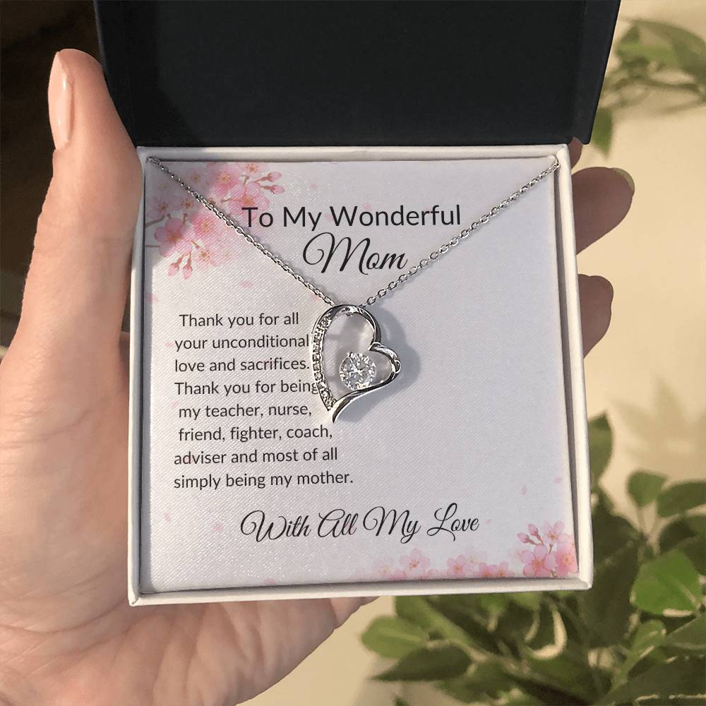 To my Mom "Unconditional Love" Forever Love Necklace